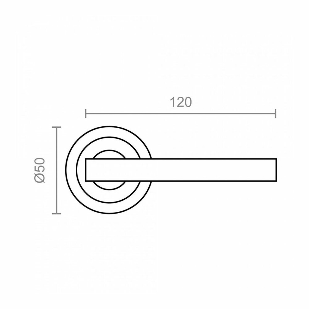 Handle with rosette EDM 85437 606 Aluminium Ø 50 mm