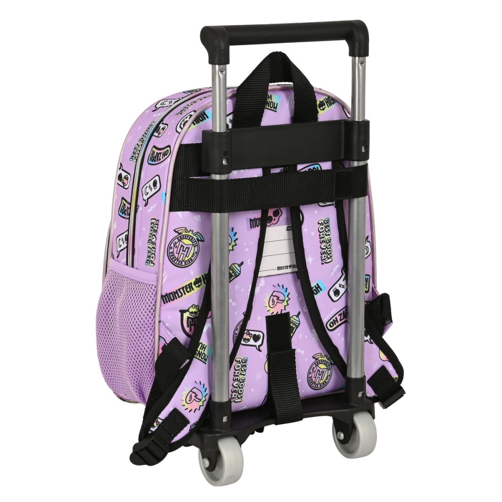 Cartable à roulettes Monster High Best boos Lila 28 x 34 x 10 cm