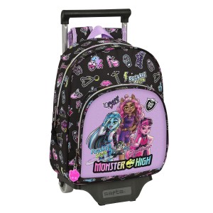 Cartable à roulettes Monster High Creep Noir 28 x 34 x 10 cm