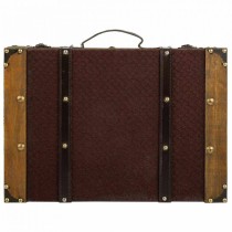 Set of suitcases Alexandra House Living Brown PVC Wood Metal Cloth Vintage 31 x 17 x 45 cm 40 x 24 x 13,5 cm Ornamental 2 Pieces