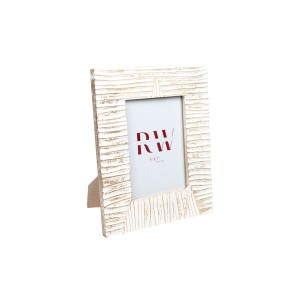 Photo frame Romimex White Mango wood MDF Wood 2 x 18 x 13 cm