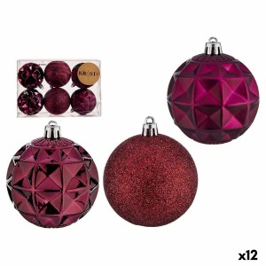 Lot de boules de Noël Violet PVC Ø 7 cm (12 Unités)