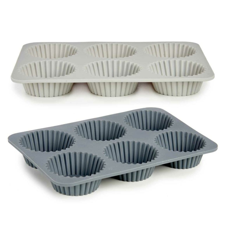 Moules à Muffins Kinvara HH341 Gris clair Gris foncé 25,5 x 3 x 17,5 cm Madeleines (6 Unités)