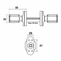 Doorknob EDM 85462 6807 Black Aluminium 80 x 39 mm