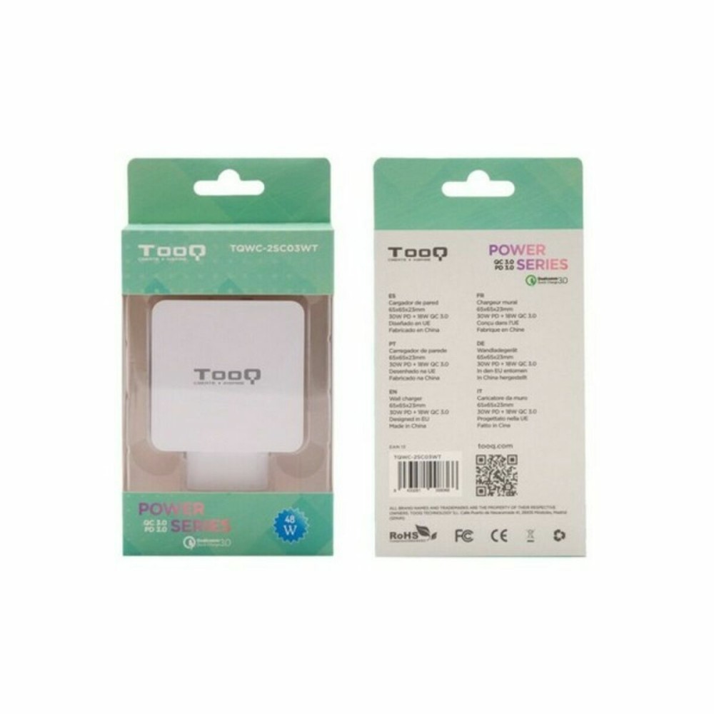 USB-Ladegerät für die Wand TooQ TQWC-2SC03WT Weiß 48 W