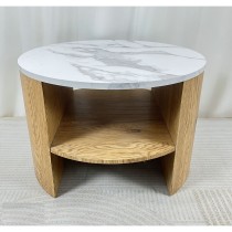 Table d'appoint Romimex Blanc Naturel Bois MDF 60 x 41 x 60 cm