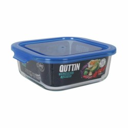 Panier-repas carré avec couvercle Quttin Bleu 1,1 L (6 Unités)