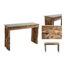 Console Romimex Natural Glass Teak 120 x 75 x 35 cm