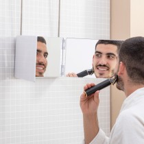 InnovaGoods Miroir de maquillage éclairé Miroir de salle de bain avec design pliant et vue