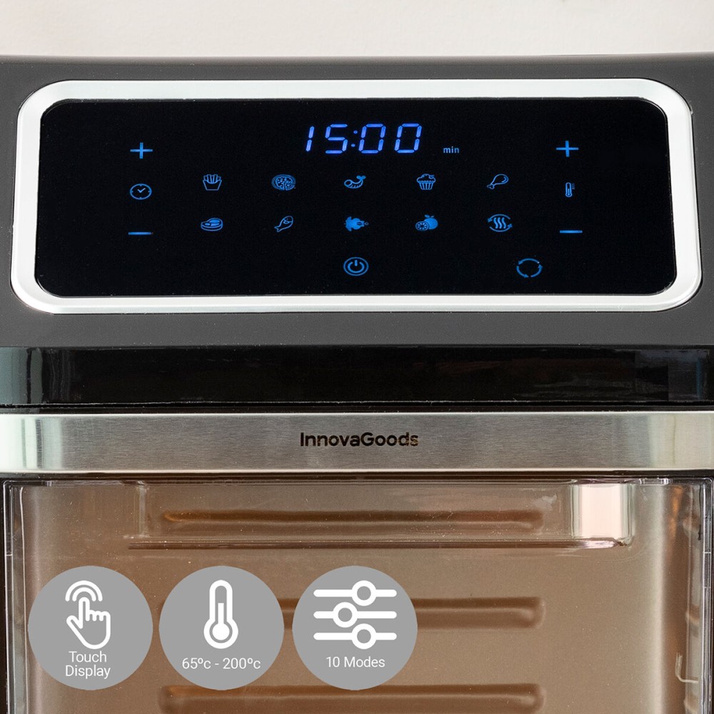 Heißluftfritteuse InnovaGoods Fryinn Pro Max 12000 Schwarz 1800 W 12 L Edelstahl