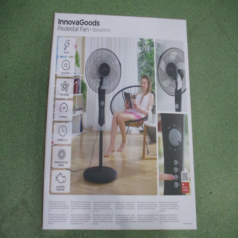 Freestanding Fan InnovaGoods Breezinn Black 45 W