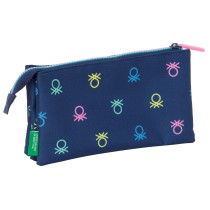 Dreifaches Mehrzweck-Etui Benetton Cool Marineblau 22 x 12 x 3 cm