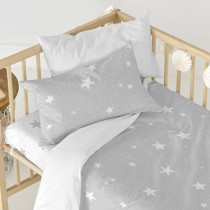 Parure de couette HappyFriday Basic Kids Gris Lit de bébé 2 Pièces