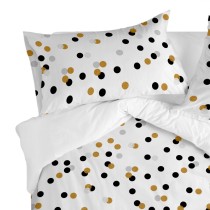 Taie d'oreiller HappyFriday Blanc Golden Dots Multicouleur 50 x 75 cm (2 Unités)