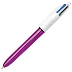 Stift Bic Shine Silver Weiß (12 Stücke)