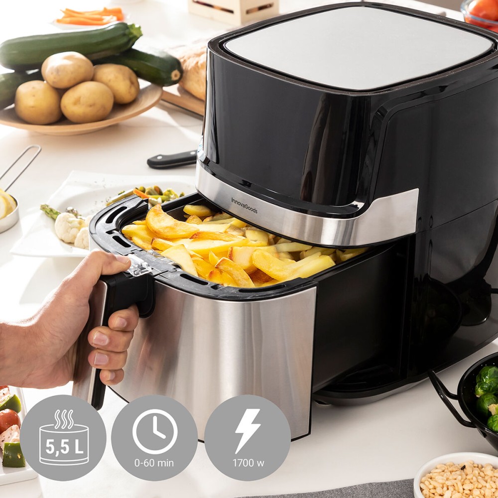 Heißluftfritteuse InnovaGoods Fryinn Pro 5500 Schwarz 1700 W 5,5 L Edelstahl