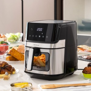 Heißluftfritteuse InnovaGoods Fryinn View 6500 Schwarz 1700 W 6,5 L Edelstahl