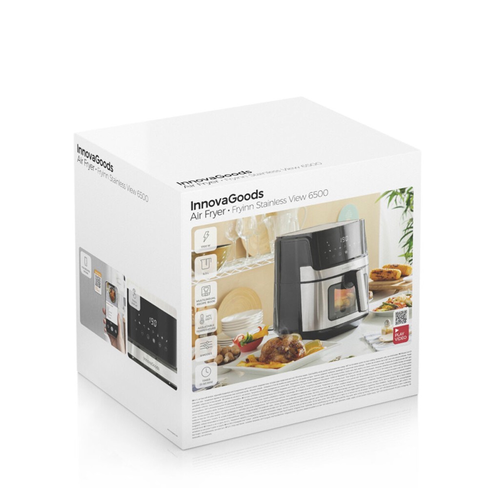 Heißluftfritteuse InnovaGoods Fryinn View 6500 Schwarz 1700 W 6,5 L Edelstahl