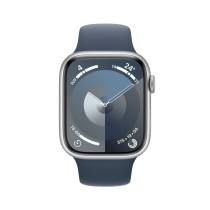 Montre intelligente Apple Watch Series 9 + Cellular Bleu Argenté 45 mm