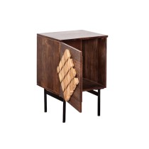 Table de Nuit Romimex Marron Doré Bois de manguier 30 x 60 x 40 cm