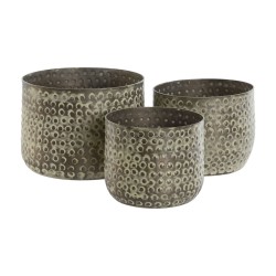 Set de pots de fleurs Home ESPRIT Vert Aluminium 17 x 17 x 13 cm