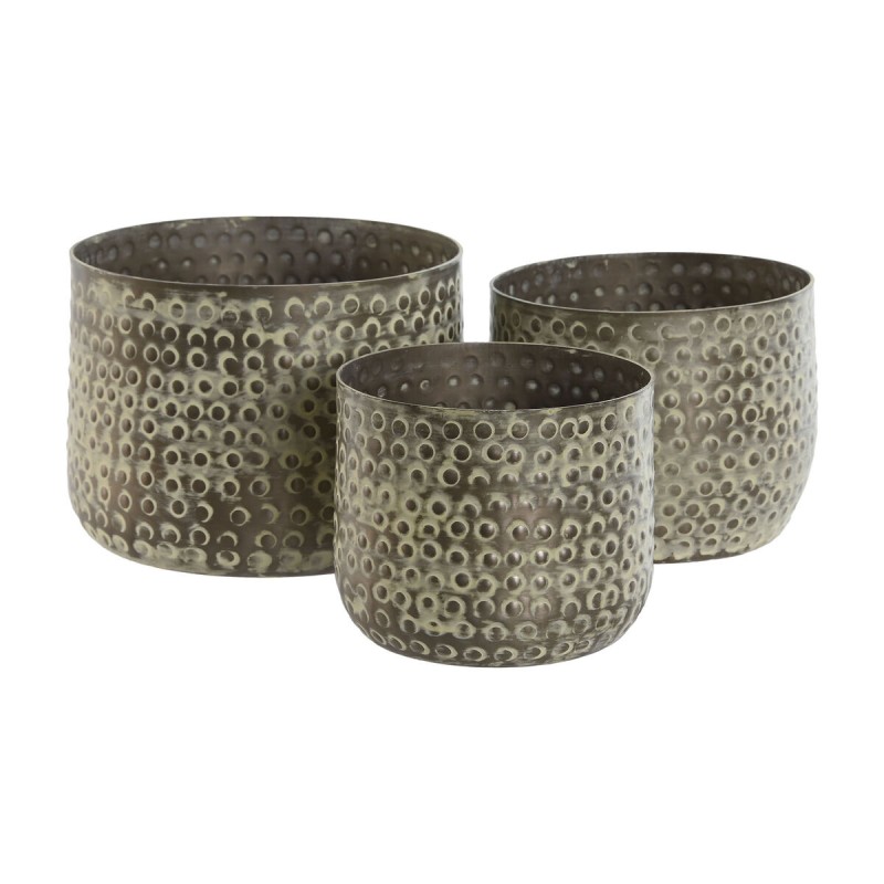 Set of Planters Home ESPRIT Green Aluminium 17 x 17 x 13 cm