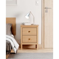 Nightstand Alexandra House Living Honey Oak Metal Pine 48 x 62 x 36 cm 2 drawers