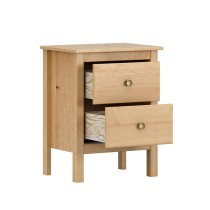 Nightstand Alexandra House Living Honey Oak Metal Pine 48 x 62 x 36 cm 2 drawers