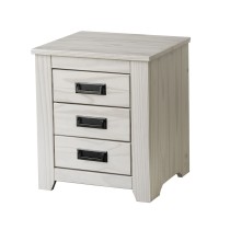 Nightstand Alexandra House Living White Metal Pine 43 x 50 x 32 cm 3 drawers