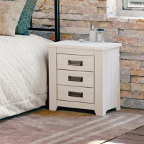 Nightstand Alexandra House Living White Metal Pine 43 x 50 x 32 cm 3 drawers