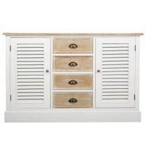 Sideboard Alexandra House Living White Paolownia wood MDF Wood 40 x 80 x 124 cm