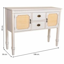 Sideboard Alexandra House Living White Rattan Fir wood 36 x 82 x 108 cm