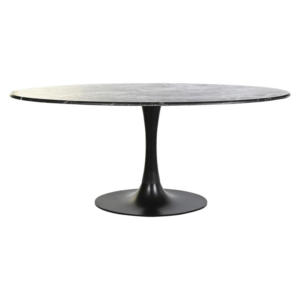 Table de Salle à Manger DKD Home Decor Noir Métal Marbre 180 x 100 x 76 cm