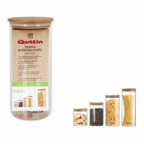 Bocal Quttin Bamboo Verre Borosilicaté Silicone 1,25 L 10,2 x 22,8 cm (12 Unités) (9,5 x 21 cm)