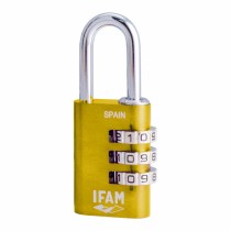 Combination padlock IFAM Combi30 Metal Aluminium Yellow