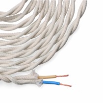 Cable EDM 11879 White 2 x 0,75 mm 5 m Cotton