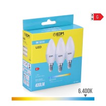 Packung mit 3 LED-Lampen EDM 98205 G 35 W 5 W 50 W E14 400 lm Ø 3,6 x 10 cm (6400 K)