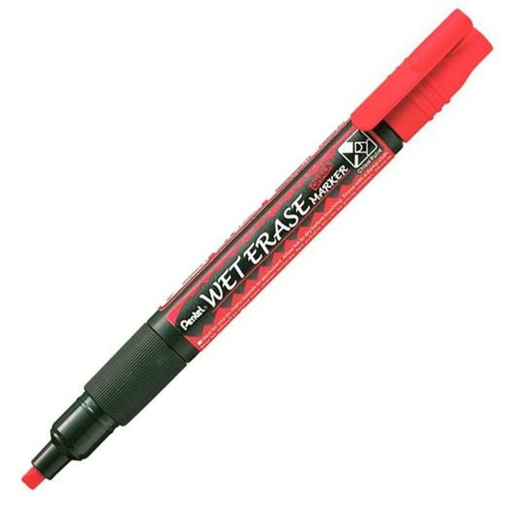 Flüssige Kreidemarker Pentel Wet Erase Rot (12 Stücke)