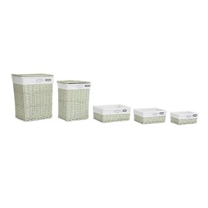 Korb-Set DKD Home Decor grün korb 44 x 34 x 56 cm 5 Stücke