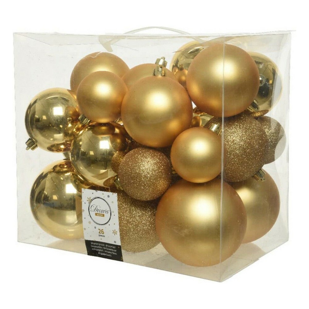 Boules de Noël Decoris Doré (26 Pièces)