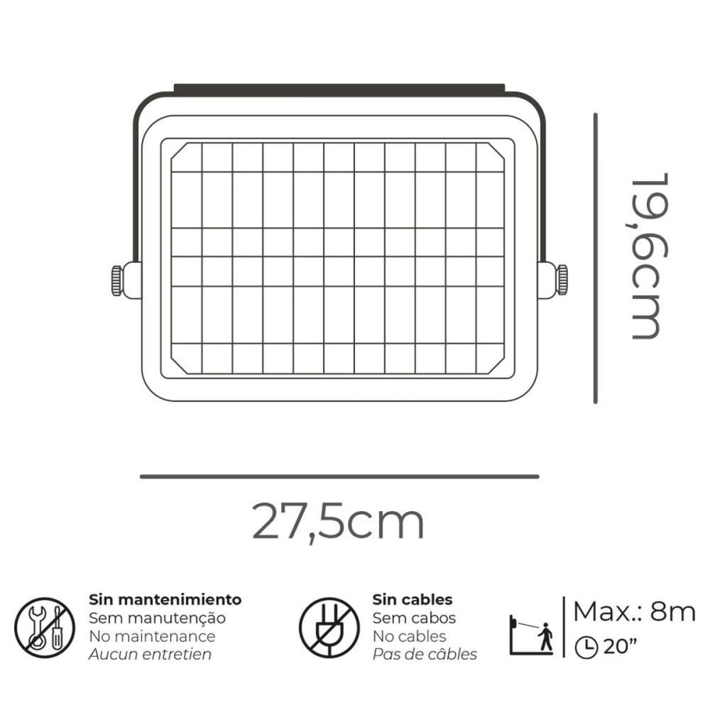 LED Wall Light EDM 31844 Black 10 W 1150 Lm (6000 K)