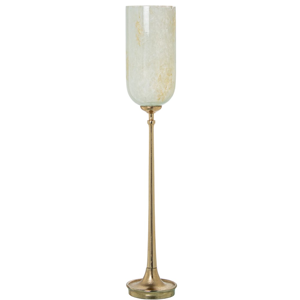 Candleholder Alexandra House Living Golden Crystal 15 x 86 x 15 cm