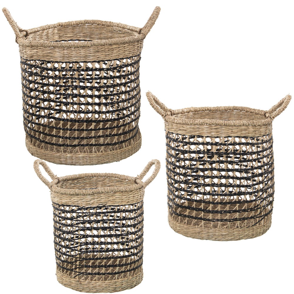 Korbsatz Alexandra House Living Braun korb Rattan Naturfaser 36 x 26 x 33 cm 3 Stücke