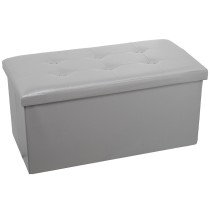 Pouf convertible Alexandra House Living Gris Cuir Synthétique 77 x 38 x 38 cm