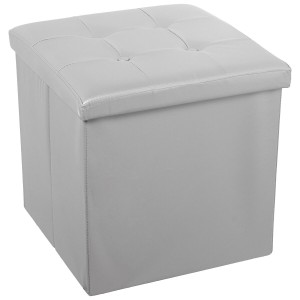 Pouf convertible Alexandra House Living Gris Cuir Synthétique 45 x 45 x 45 cm