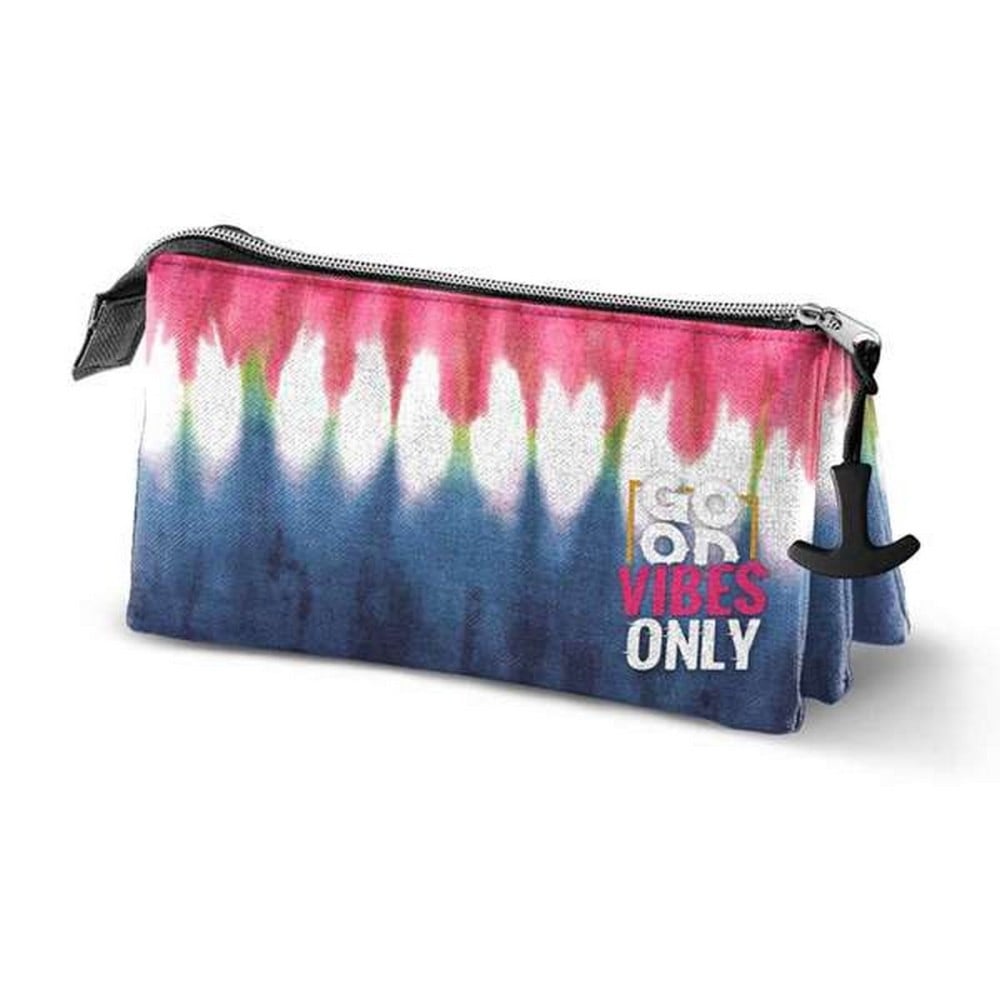 Trousse Fourre-Tout Triple Karactermania Eco Omp! Good Vibes Only Tie Dye Denim (23 x 11 x 10 cm)