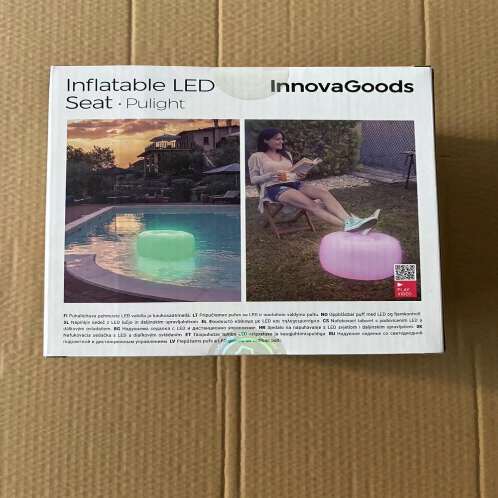 Siège gonflable avec LED multicolore et télécommande Pulight InnovaGoods