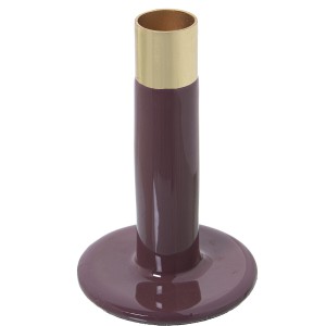 Candleholder Alexandra House Living Violet Golden Metal 7 x 12 x 7 cm Enamelled Metal