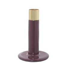 Candleholder Alexandra House Living Violet Golden Metal 7 x 12 x 7 cm Enamelled Metal