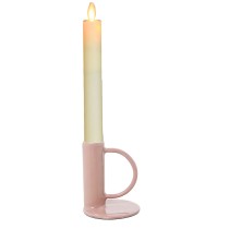 Candleholder Alexandra House Living Pink Golden Metal 7 x 9 x 7 cm Enamelled Metal